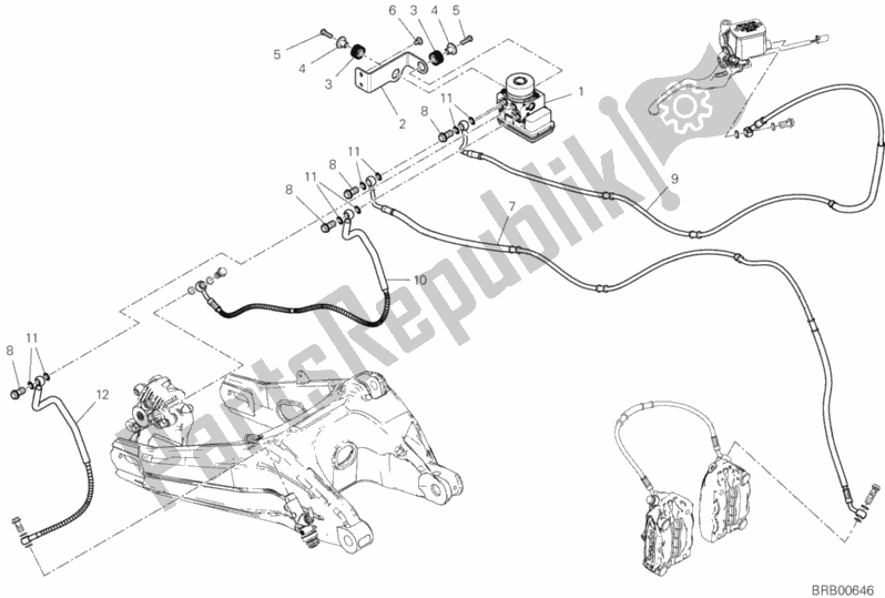 Todas as partes de Abs Do Sistema De Travagem do Ducati Scrambler 1100 Sport Thailand USA 2019